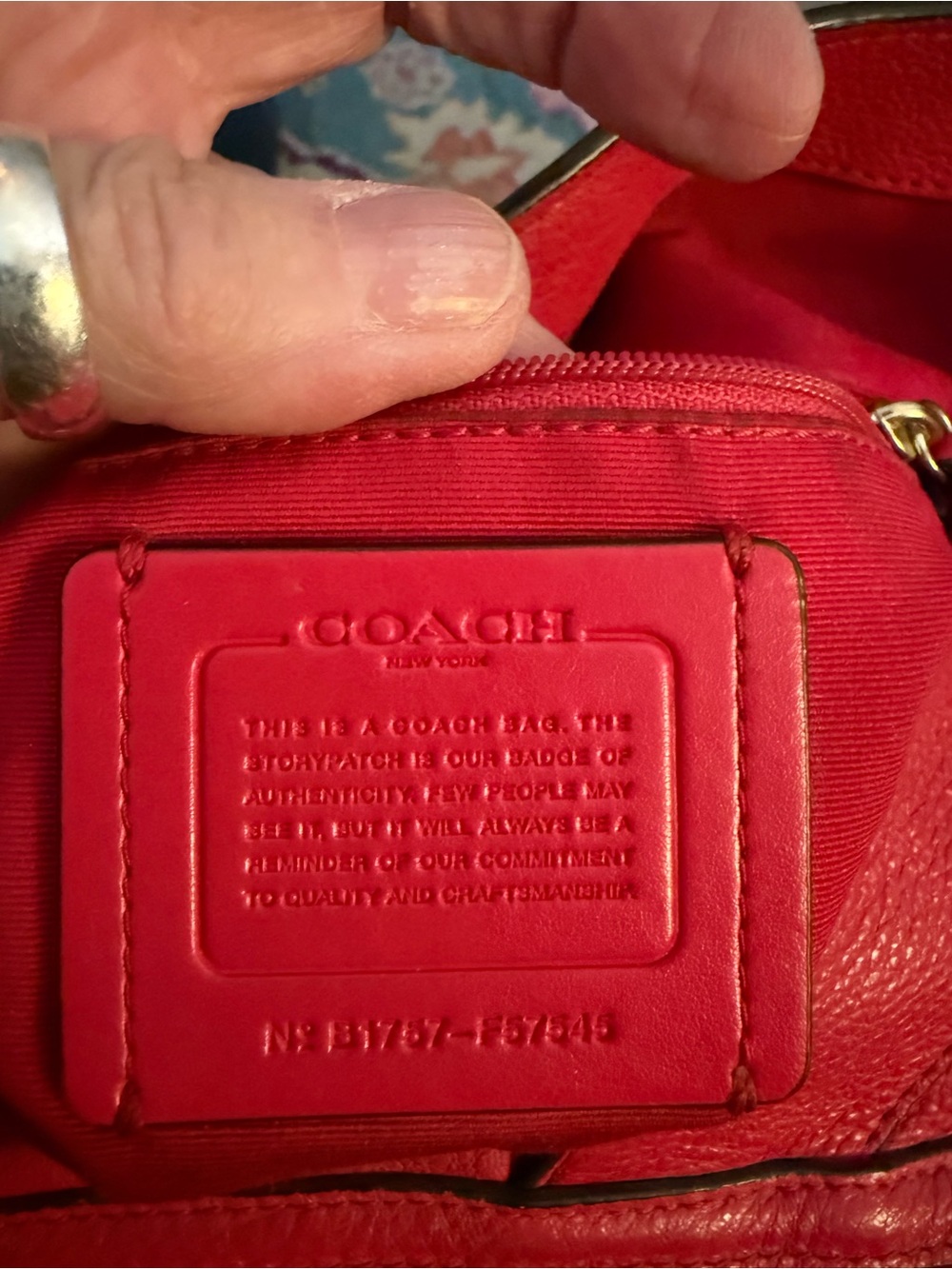 Coach Red Pebble Leather Shoulder Bag with Silver Hardware - Picture 3 of 10